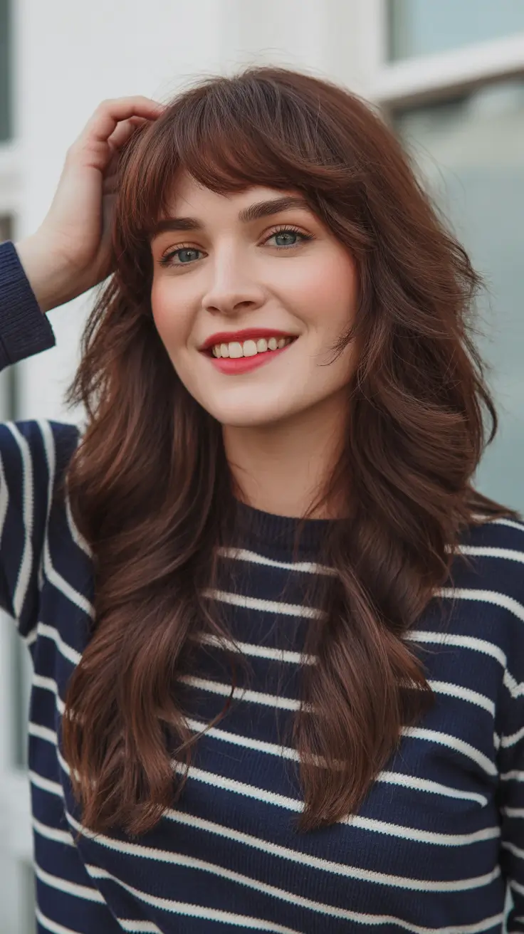 cor de cabelo de inverno para morenas-vermelho-escuro-castanho-avermelhado-castanho-avermelhado-profundo-com-franja suave