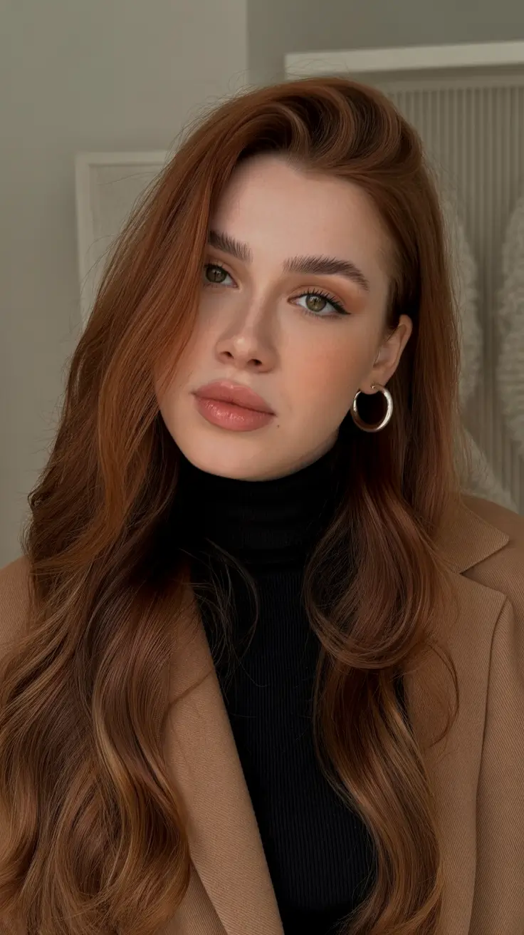 cor de cabelo de inverno para morenas-vermelho-escuro-castanho-avermelhado-caramelo-infundido-auburn-flow