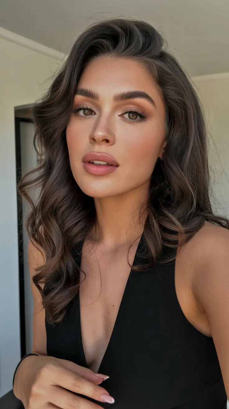 Tendências de cores de cabelo inverno 2025-2026 Morena Hollywood Waves