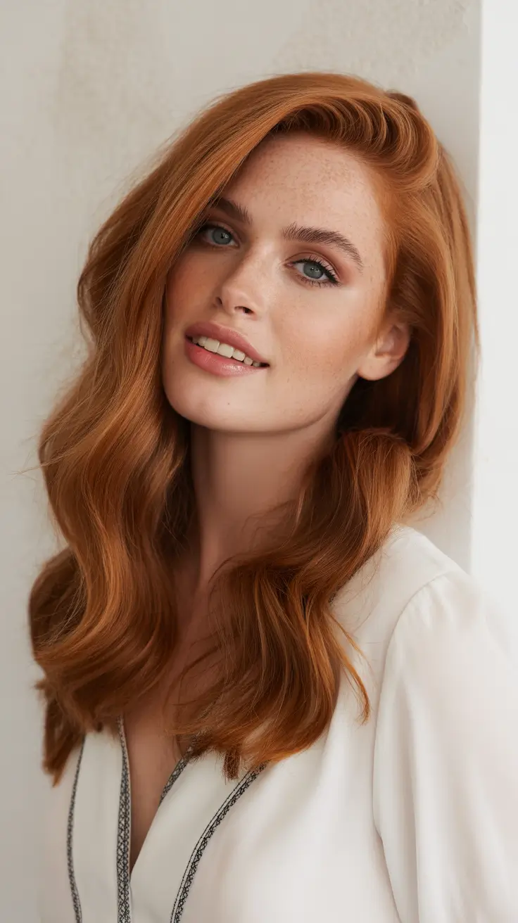 Tendências de cores de cabelo inverno 2025-2026 Spiced Ginger Glow