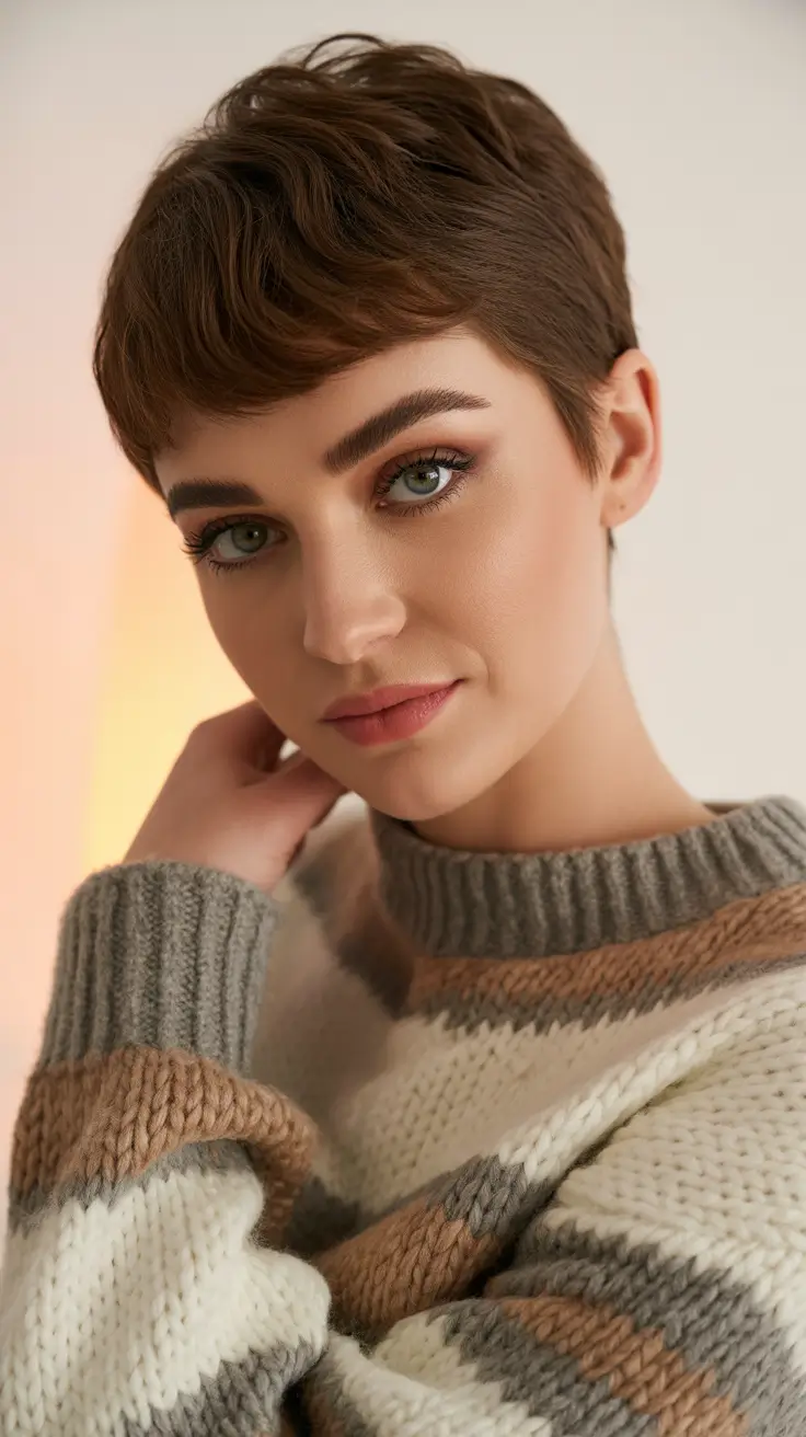 cores de cabelo suaves de inverno Short Cocoa Pixie