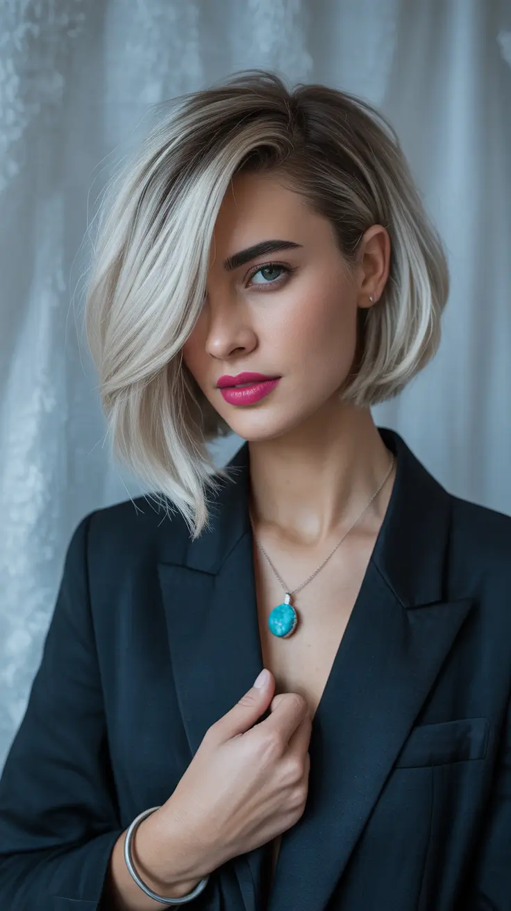 ideias de cores de cabelo suaves para o inverno Dimensional Platinum com base escura