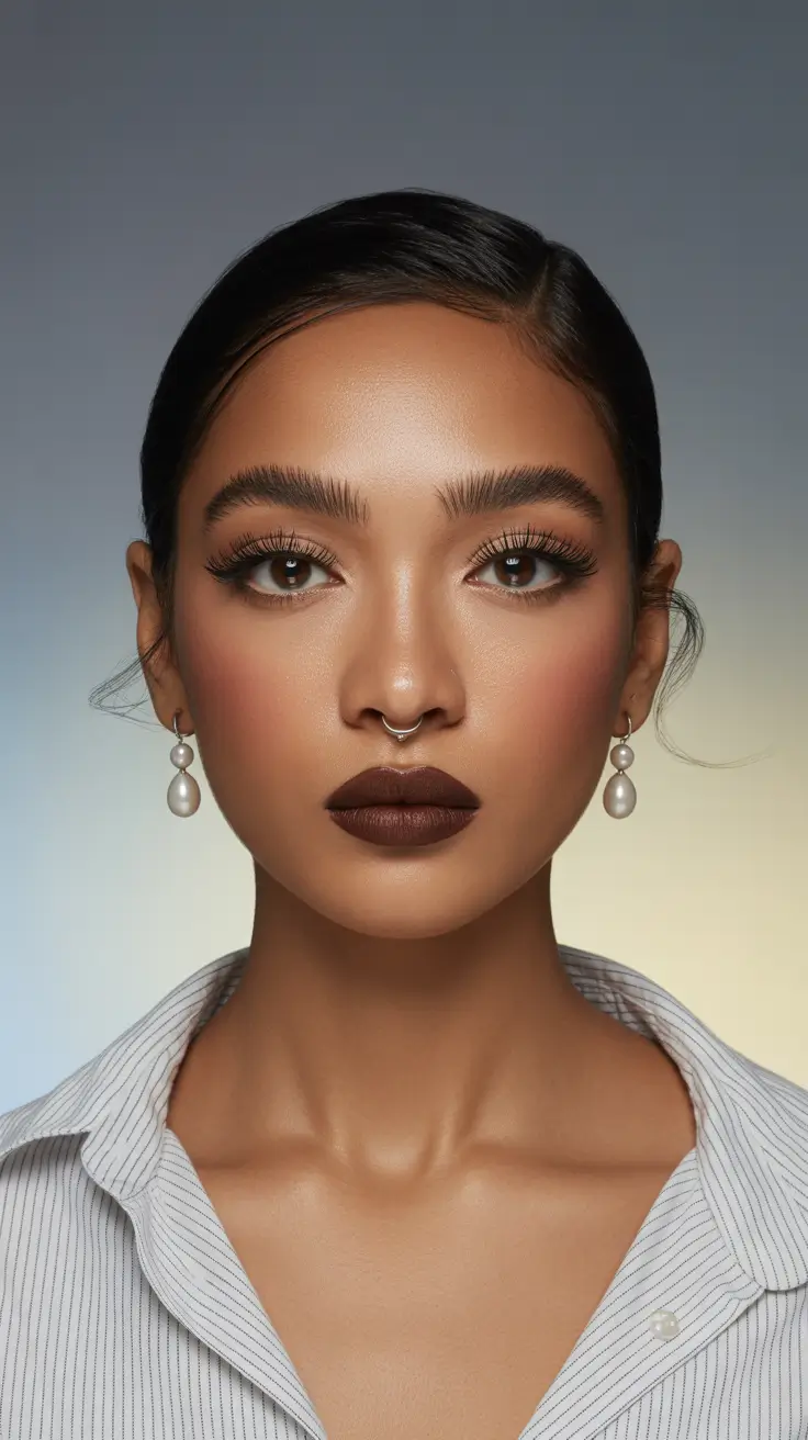 pele escura cor de cabelo de inverno Glossy Jet Black Elegance