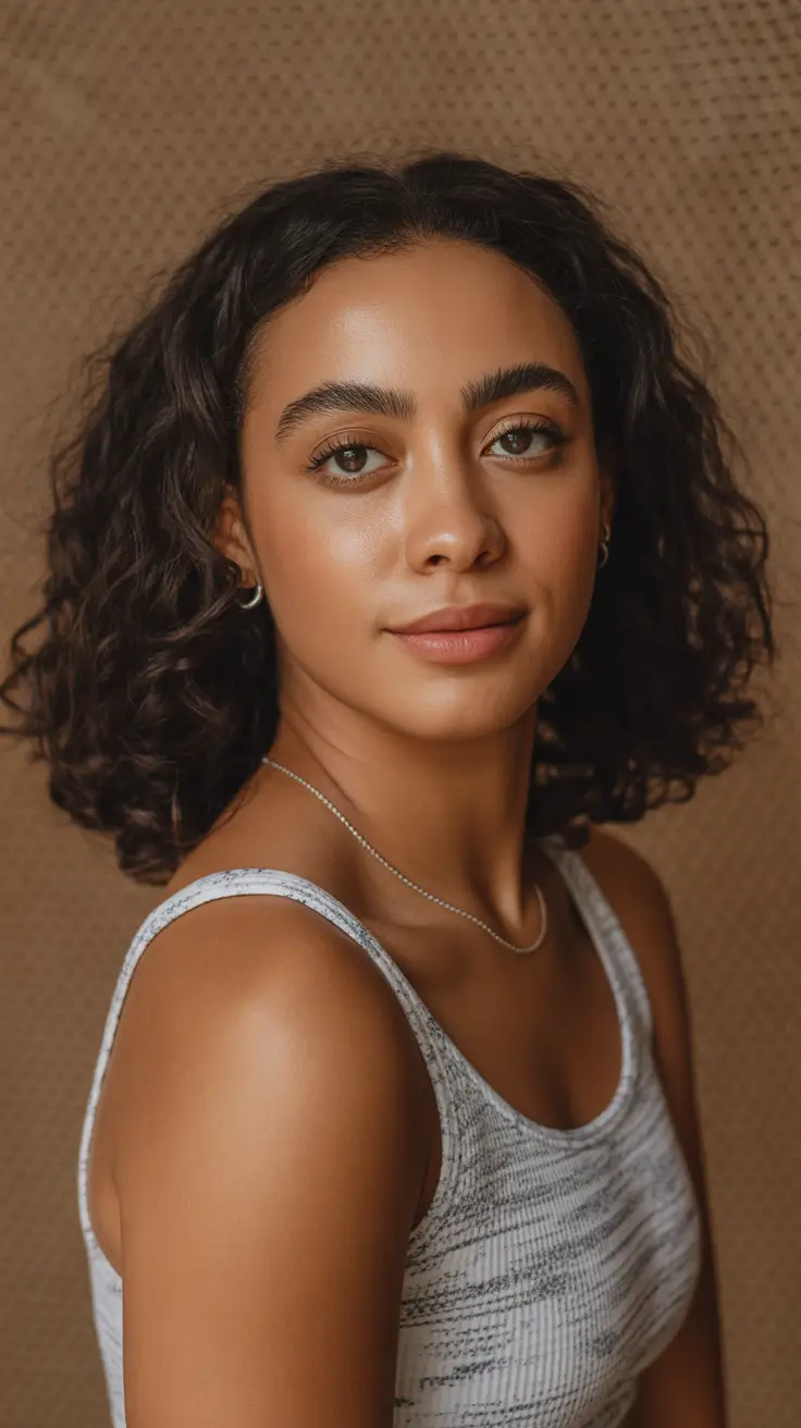 cor de cabelo de inverno para mulheres de pele escura Natural Espresso Curls