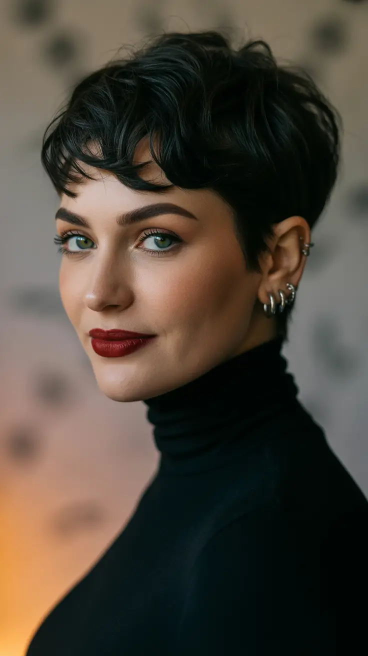 Corte de cabelo pixie de inverno com corte inferior 2026 Velvet Noir Undercut Pixie