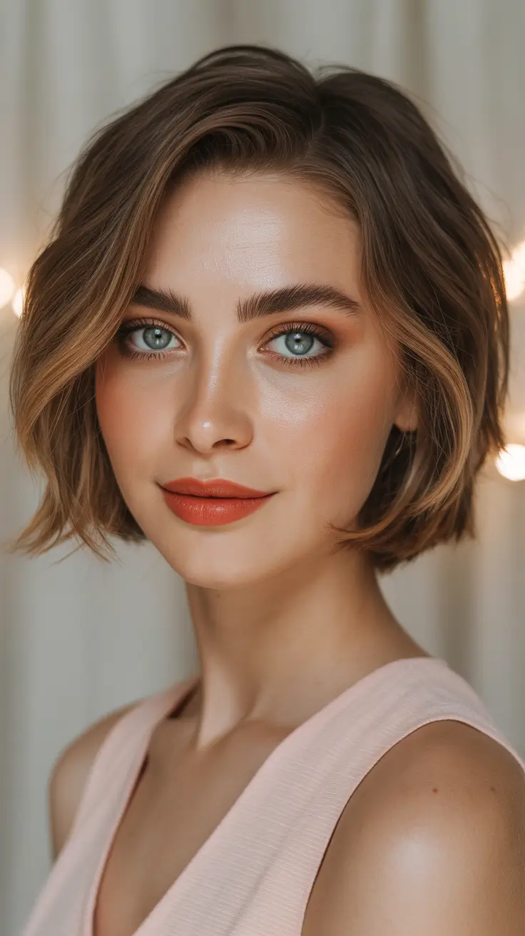 cortes de cabelo curtos de inverno 2025 - 2026 Chocolate Glow Bob