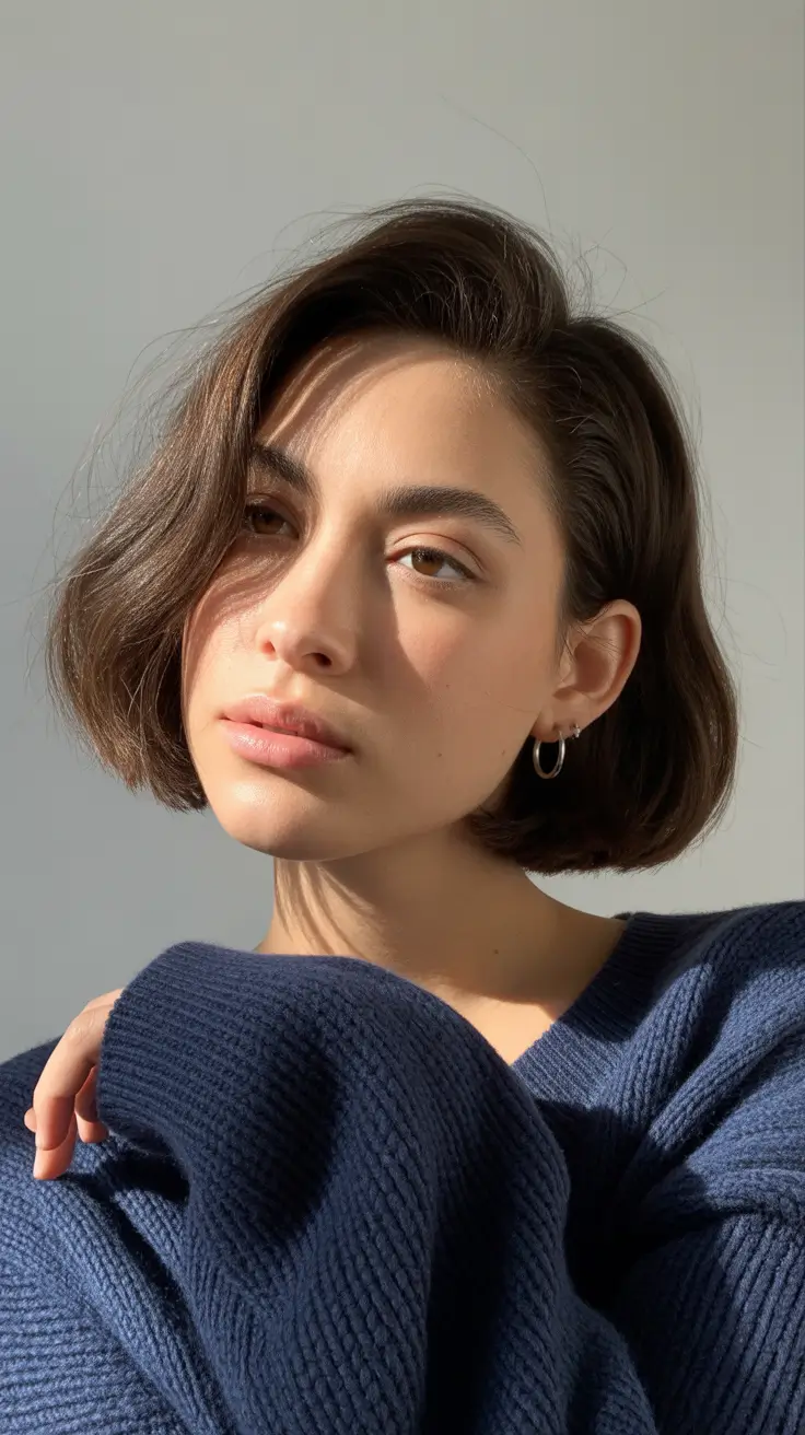 cortes de cabelo curtos de inverno 2025 - 2026 Soft Espresso Bob