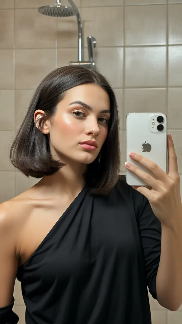 cortes de cabelo curtos de inverno 2025 - 2026 Mirror-Gloss Bob