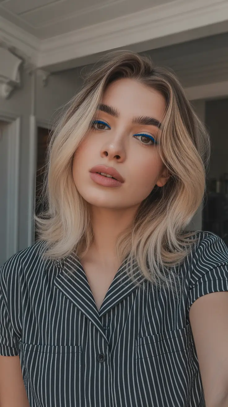 cabelo loiro legal balayage inverno na altura do queixo Cool Blonde Balayage