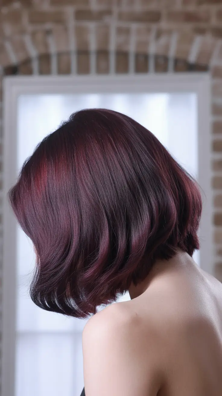 cores de cabelo escuro de inverno 2026 bob bordô
