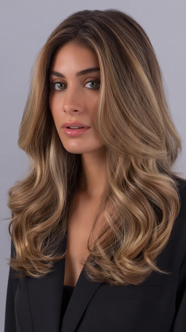 corte de cabelo de inverno e cor Butter Bronde Waves