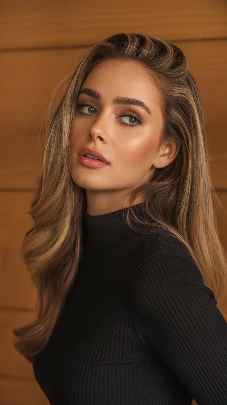 cortes de cabelo e cores de inverno Toffee Balayage Waves