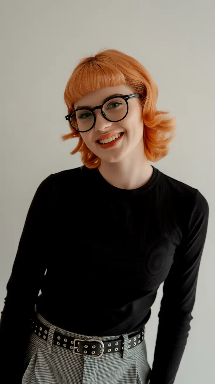 cor de cabelo de inverno cortes de cabelo curtos bob tangerina swing cut