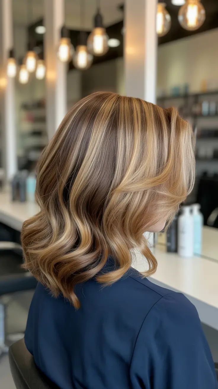 Idéias para cores de cabelo Balayage 2026 Balayage de mel quente com volume