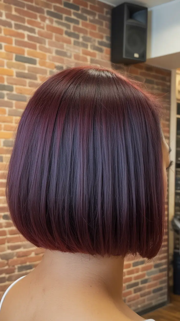 Melhor cor de cabelo para pele morena 2026 Velvet Plum Bob
