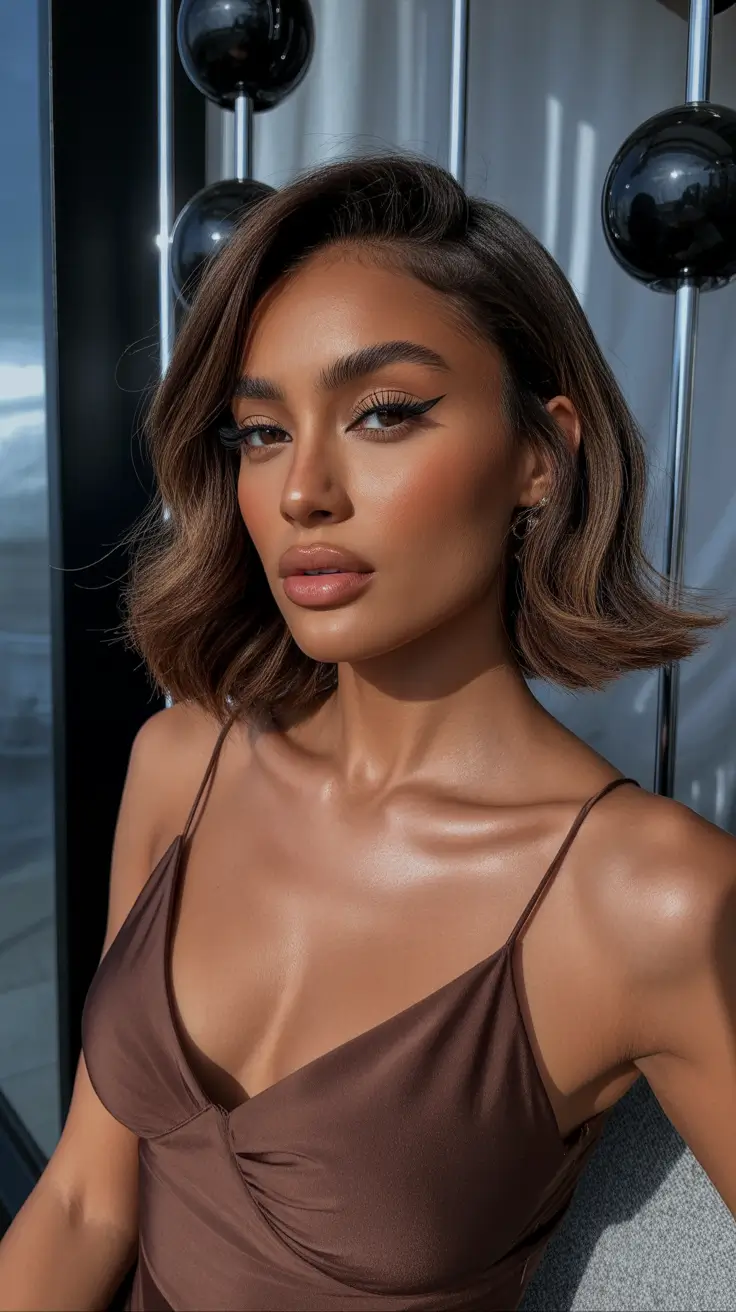 Melhor cor de cabelo para pele morena 2026 Bronzed Balayage Glow