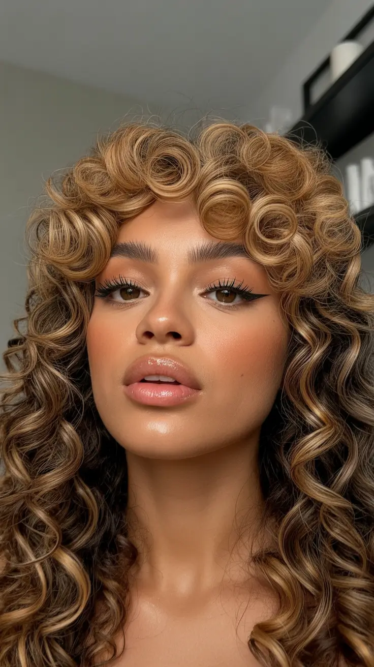 Melhor cor de cabelo para pele morena 2026 Playful Blonde Curls