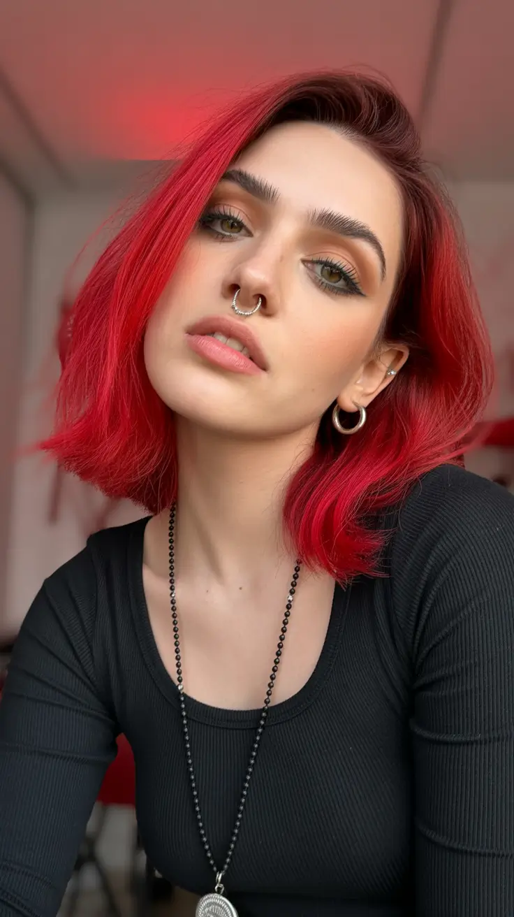 Cores de cabelo ruivo ousado 2026 Electric Flame Bob