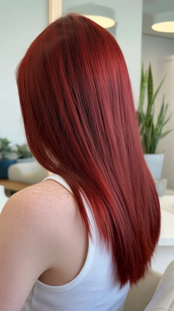 Cores de cabelo ruivo ousado 2026 Straight Scarlet Elegance