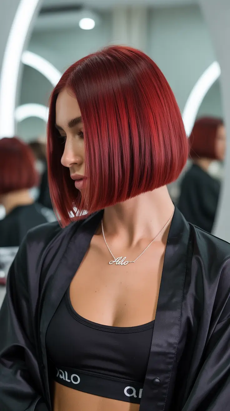 Cores de cabelo ruivo ousado 2026 Ruby Polished Bob