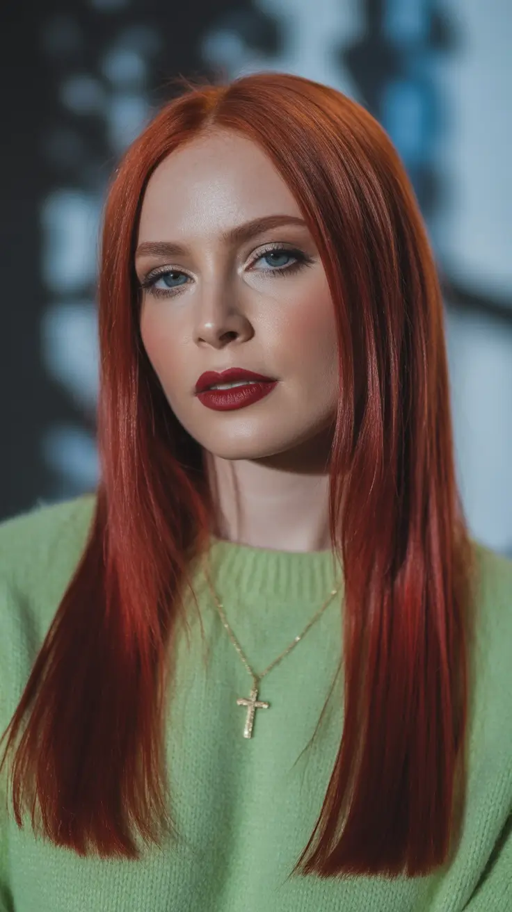 Cores de cabelo ruivo ousado 2026 Light Flame Sleek