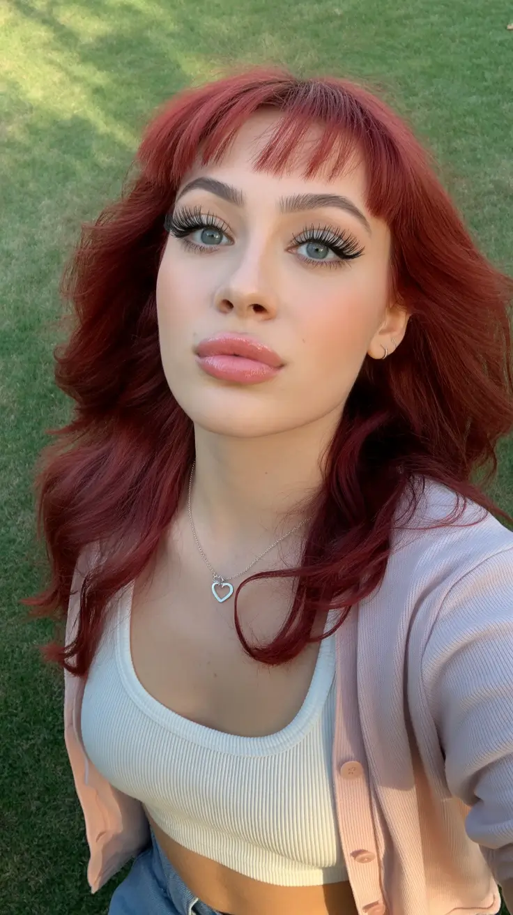 Cores de cabelo ruivo ousado 2026 Volume cereja brincalhão