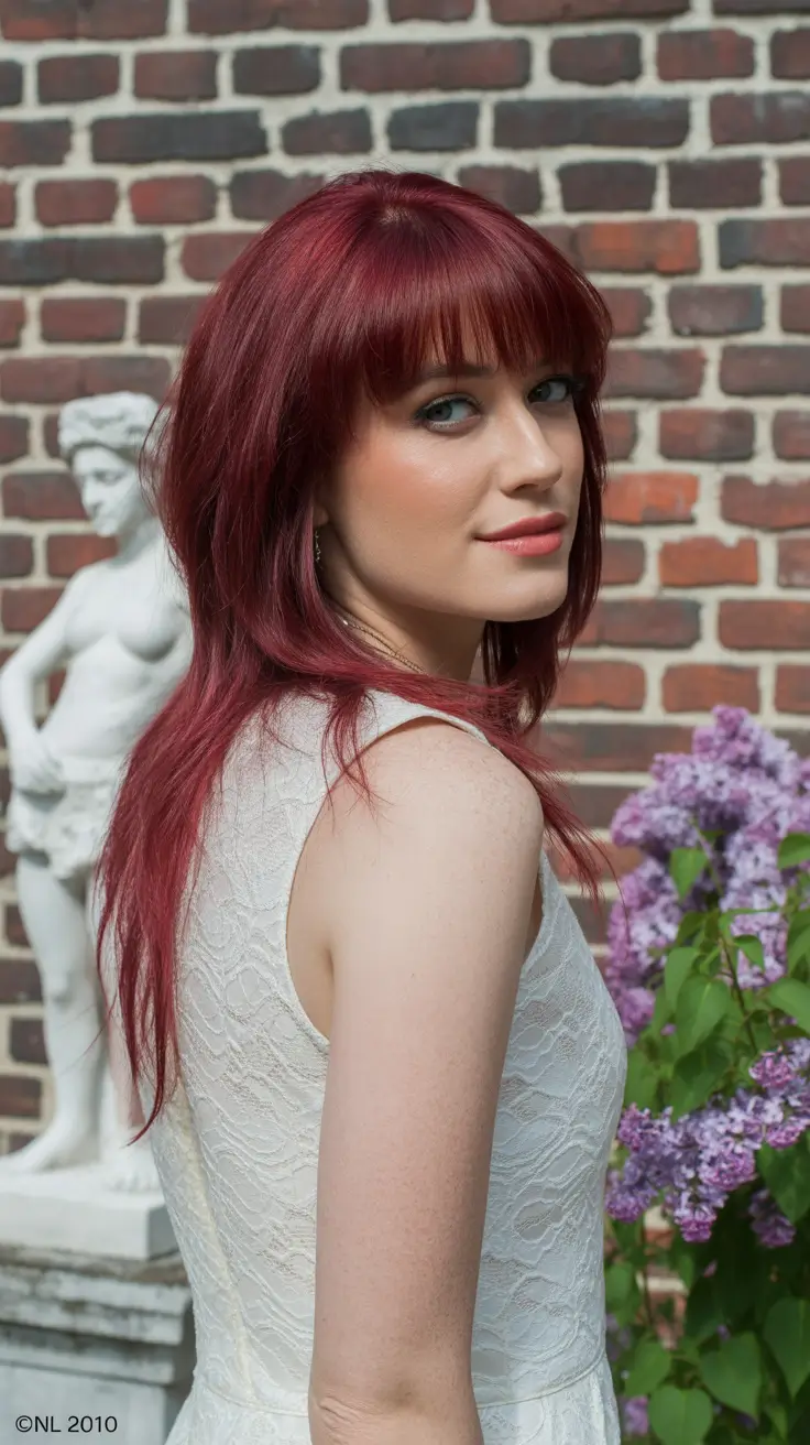 Amuleto de cores de cabelo vermelho ousado 2026 veludo mogno