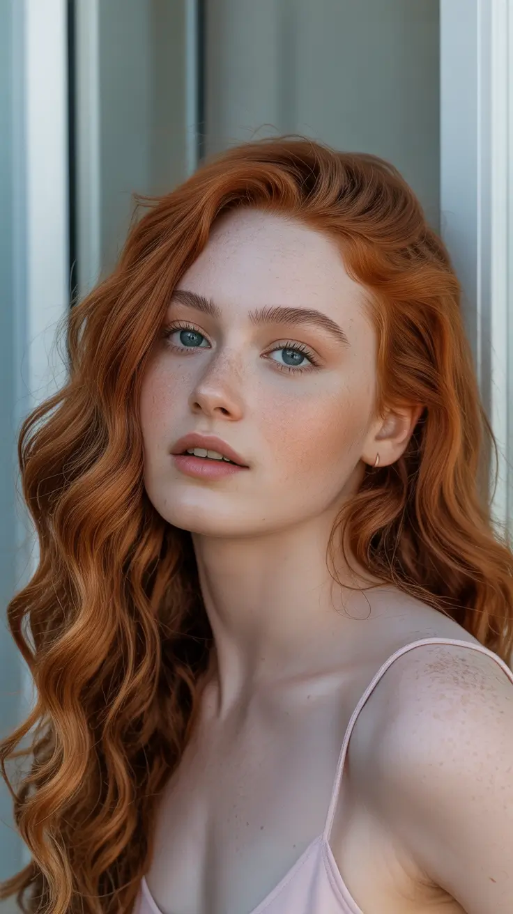 Cores de cabelo ruivo ousado 2026 ondas suaves de canela