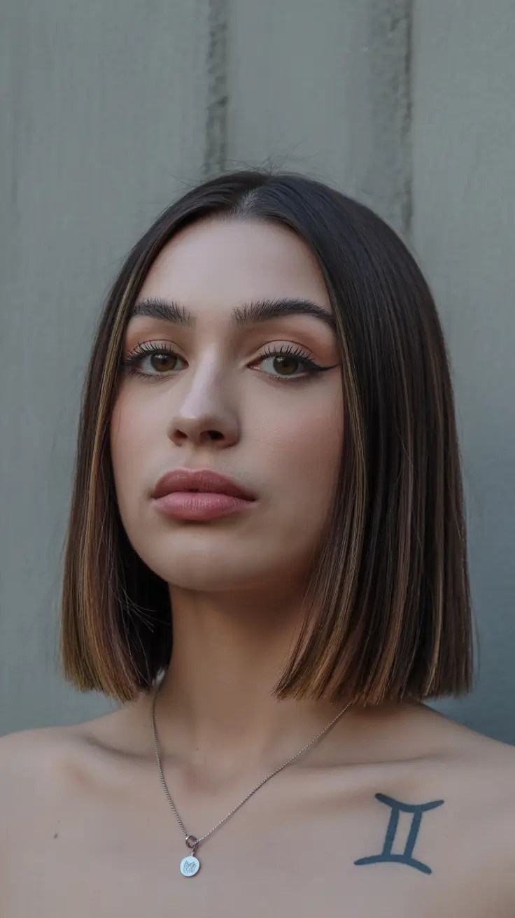 cores de cabelo castanho 2026 Espresso Edge Bob