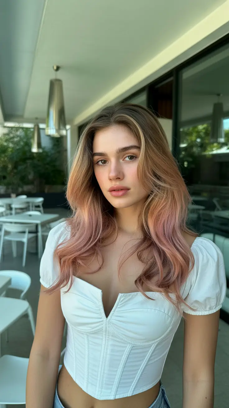 Idéias para cores de cabelo 2026 Rosy Blonde Balayage