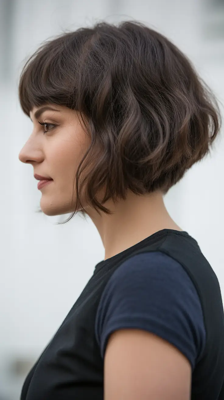 ideias de cores de cabelo para parecer mais jovem Soft Mocha Textured Bob