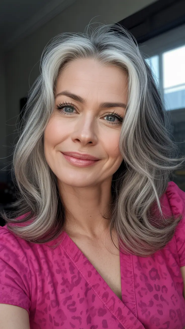 ideias de cores de cabelo que fazem você parecer mais jovem Loiro Prateado com Dimensão Legal