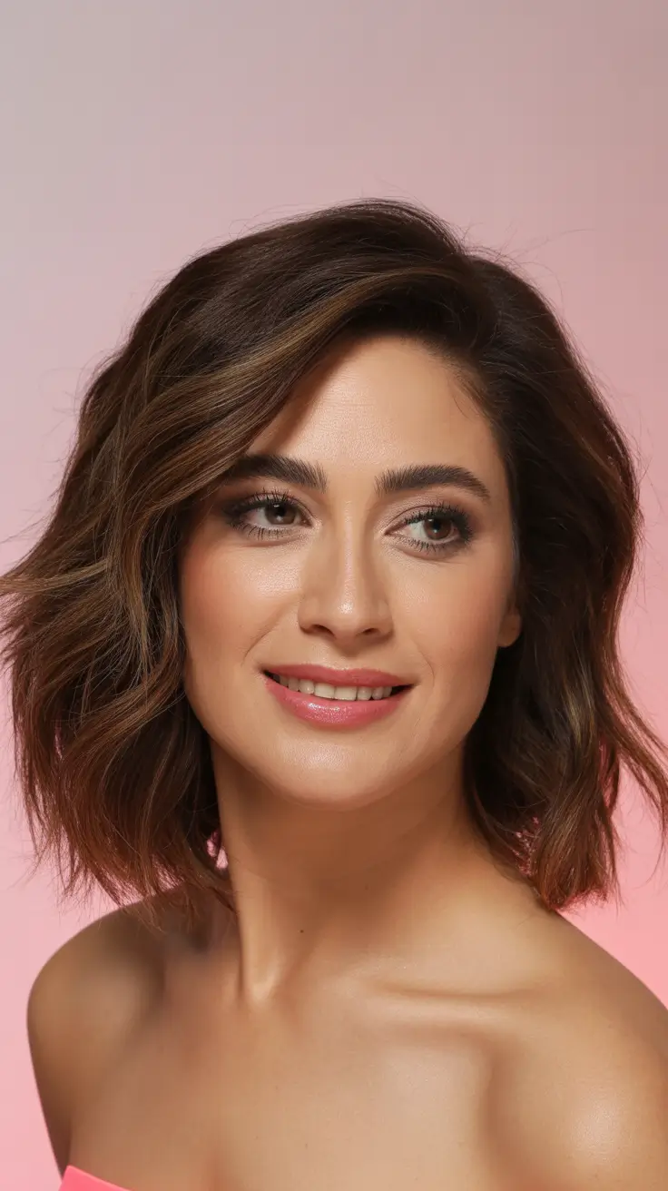 ideias de cores de cabelo para parecer mais jovem morena quente com reflexos sutis de caramelo