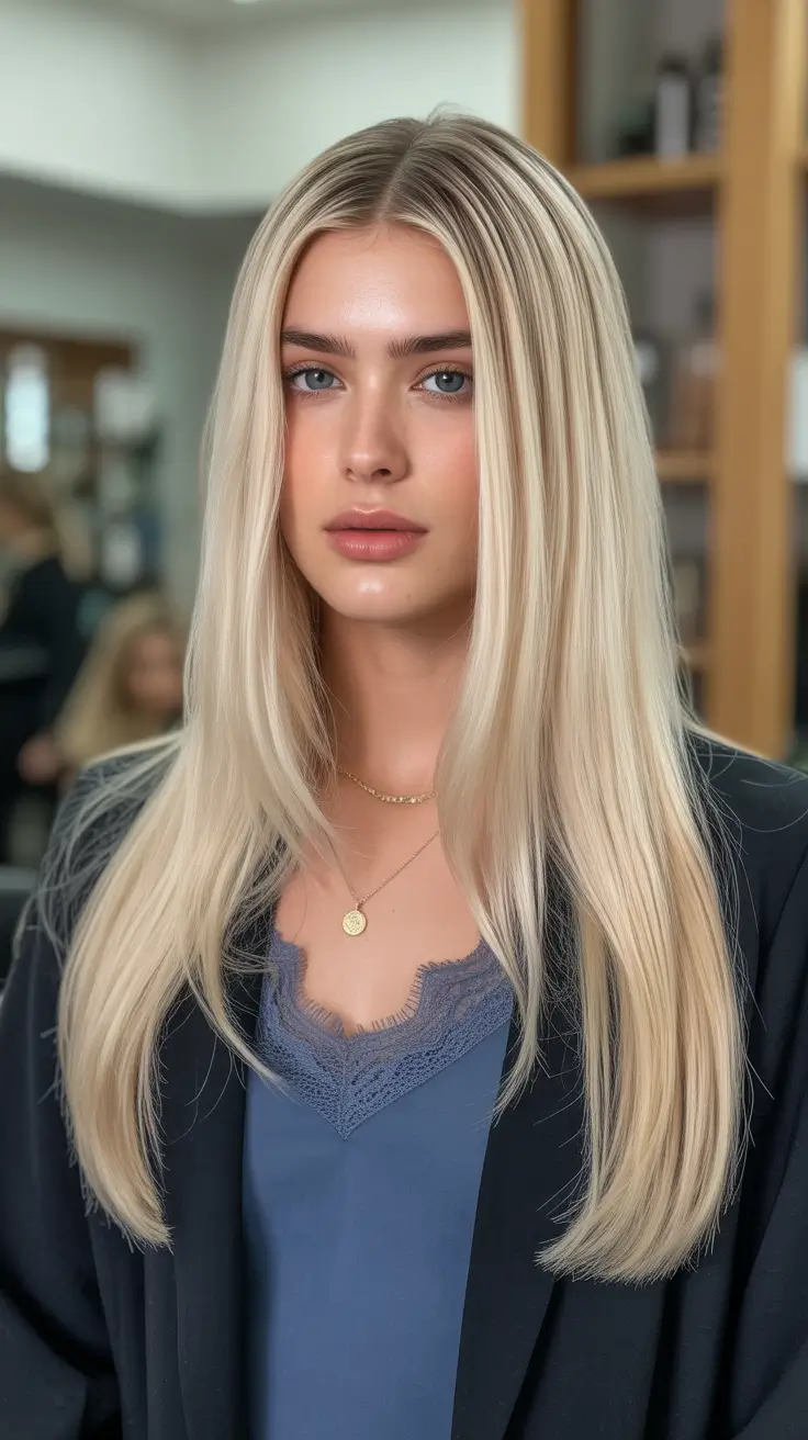 Cor de cabelo loiro mel 2026 Platinum Honey Sleek Layers