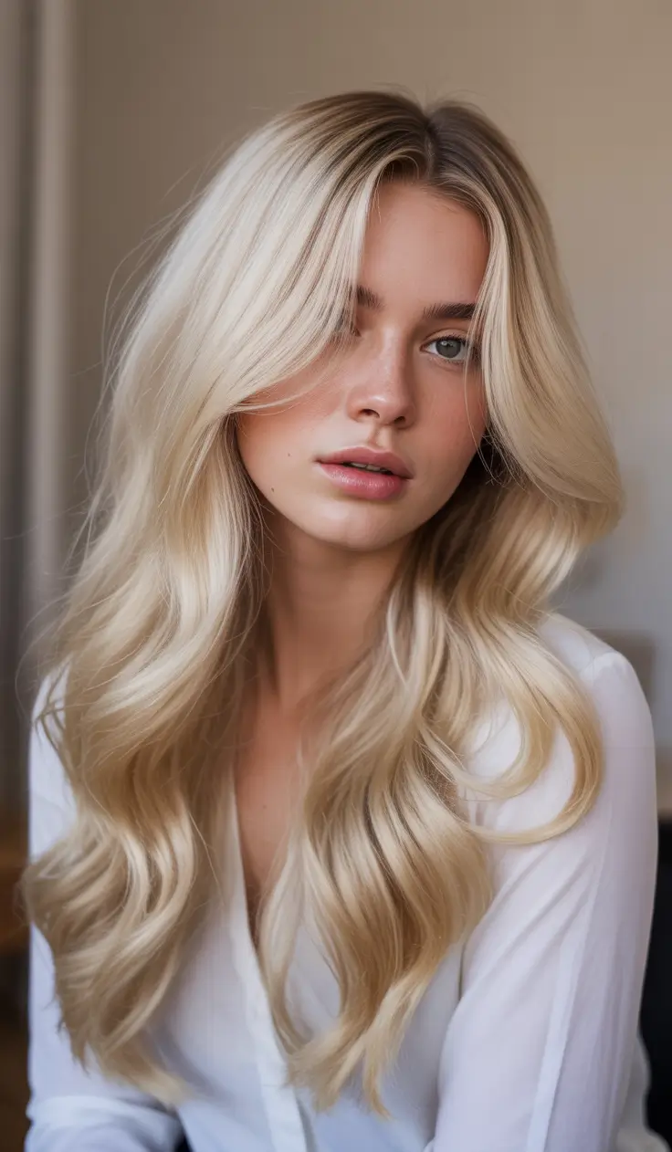 Cabelo loiro mel 2026 Ondas Creme Douradas com Parte Suave