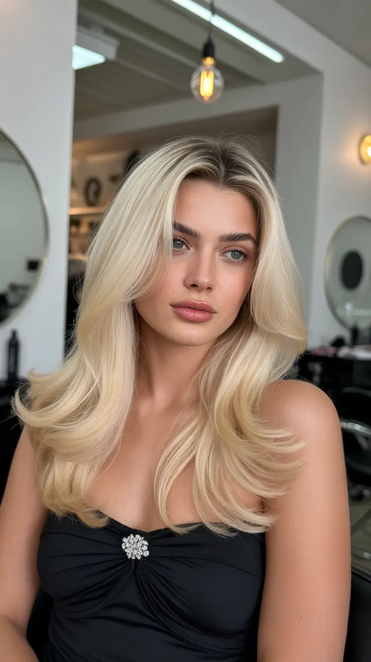 Cor de cabelo loiro mel 2026 Platinum Honey Blowout Glam