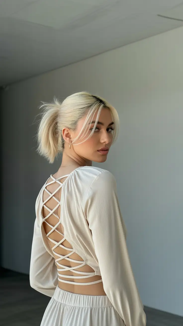 Cabelo loiro mel 2026 Platinum Pony com moldura suave para o rosto