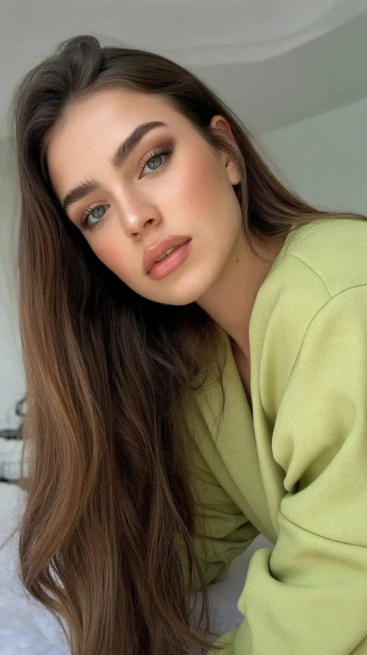 Cor de cabelo castanho chocolate