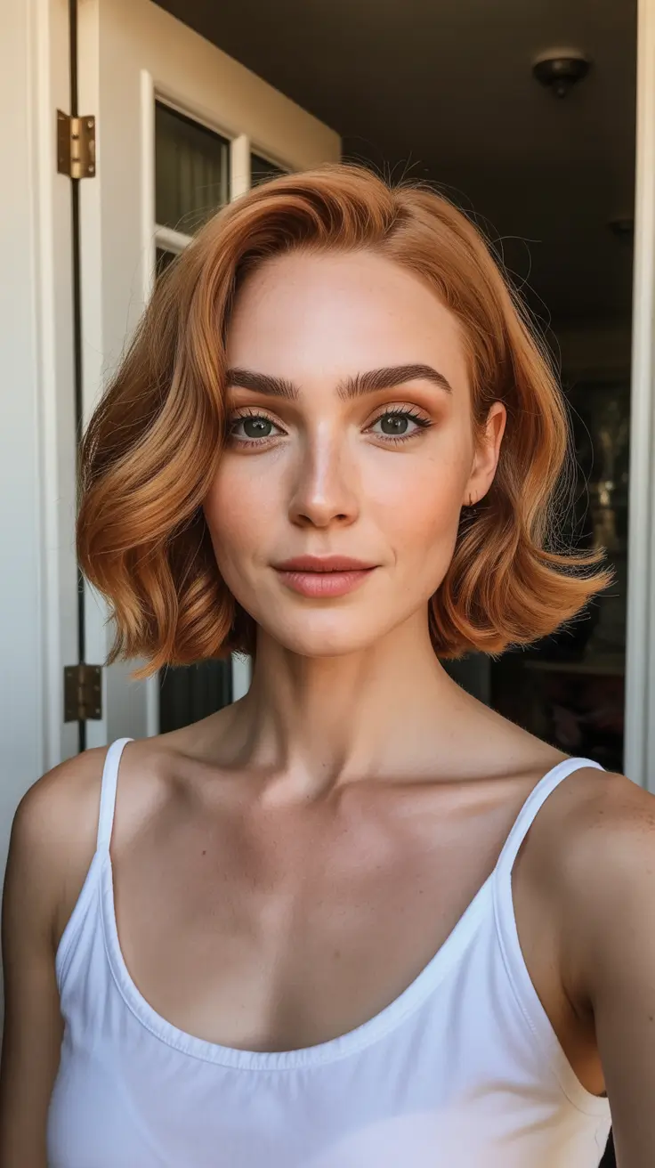 Melhores penteados bob 2026 Soft Ginger Bob com movimento natural