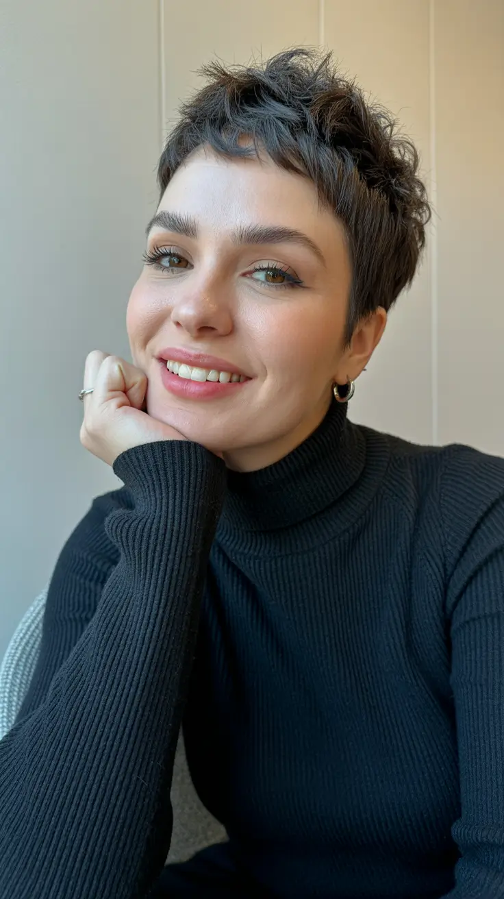 Cortes de cabelo bagunçados Pixie Espresso Pixie texturizado com elevador divertido