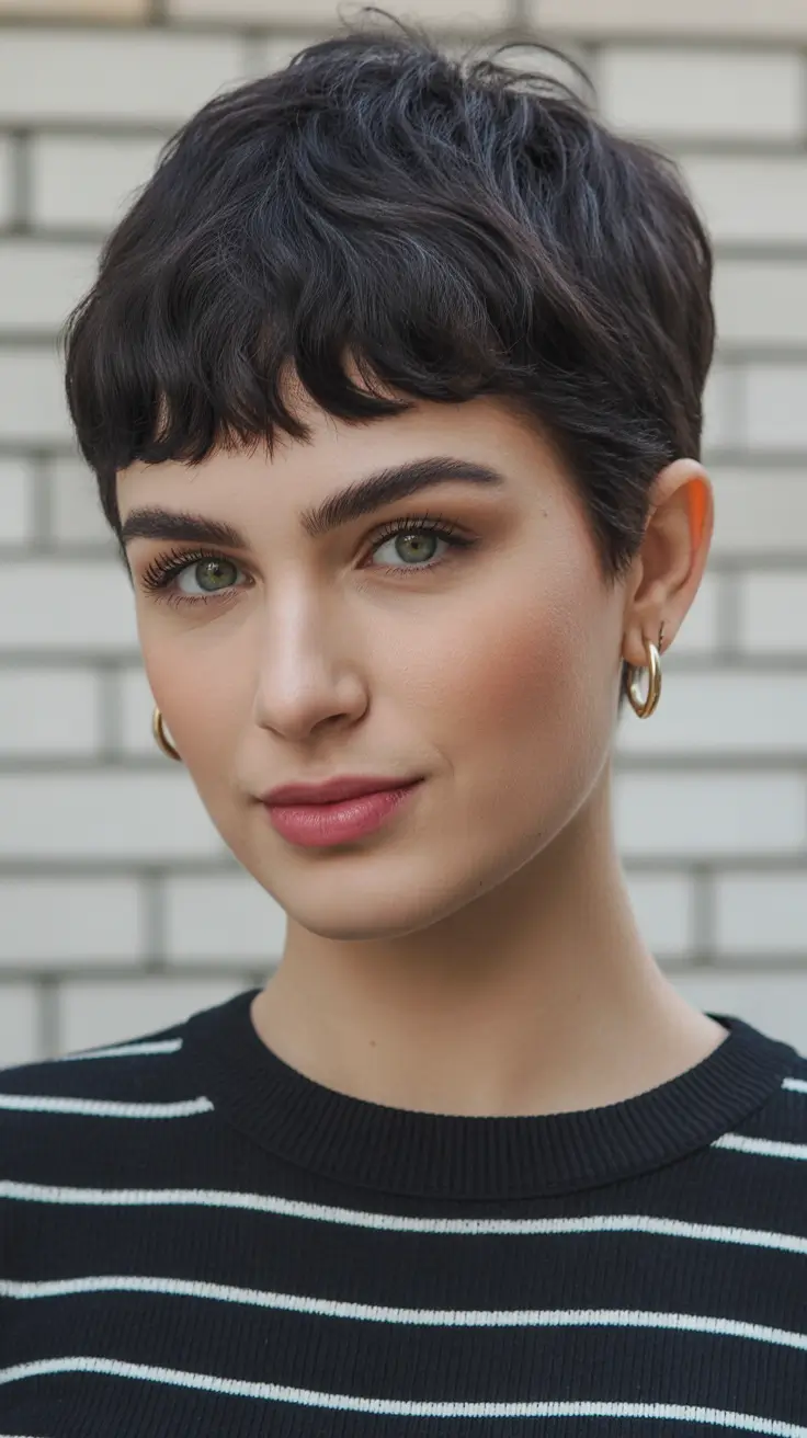 cortes de cabelo bagunçado-pixie Micro-Franjas Pixie com suavidade urbana