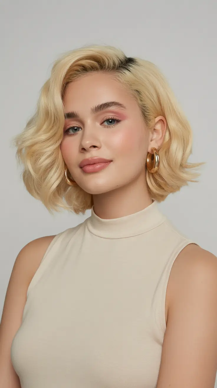penteados curtos para cabelos cacheados Soft Blonde Waves