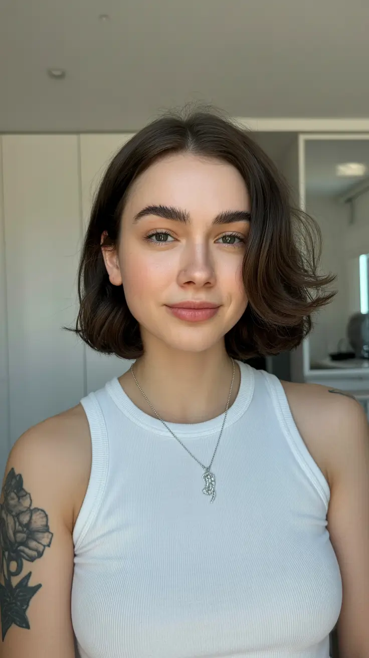 penteados curtos para cabelos curtos Bob Curvo Suave com Volume Natural