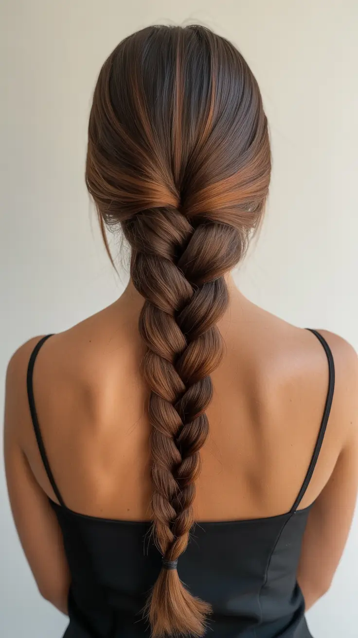 Penteados trançados fáceis 2026 Low Loose Braid Elegance