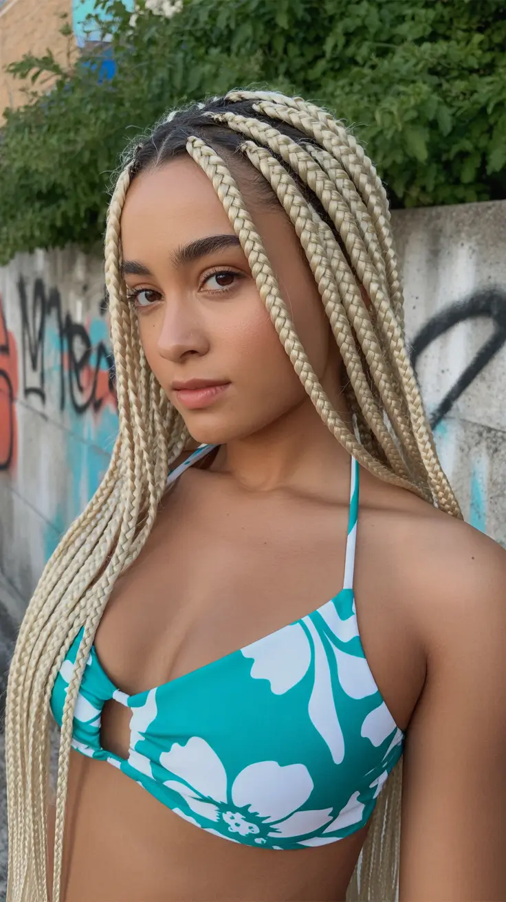 Penteados trançados fáceis 2026 Beachy Blonde Fulani Braids