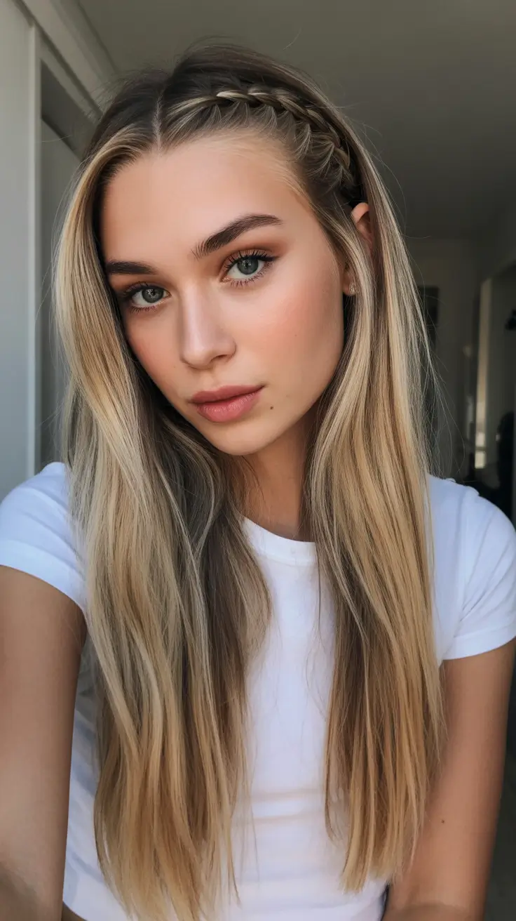 Penteados trançados fáceis 2026 Soft Blonde Side Dutch Sotaque