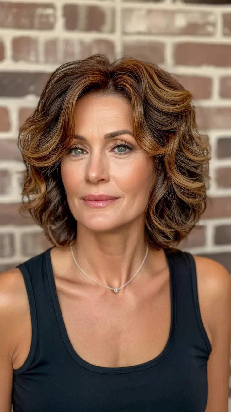 Cortes de cabelo curtos para mulheres acima de 50 anos 2026 Volumous Curled Medium Bob