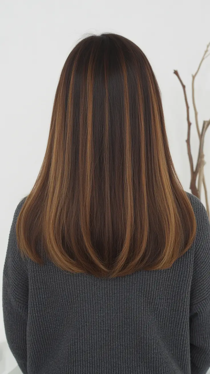 ideias modernas de cores de cabelo balayage de primavera 2026 Classic Brunette Balayage Long Bob