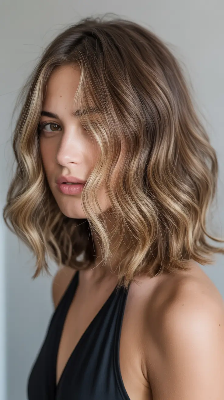 ideias modernas de cores de cabelo balayage de primavera 2026 Soft Wavy Blonde Balayage