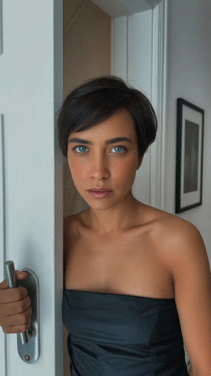 cor de cabelo de primavera para pele escura 2026 Soft Charcoal Pixie Sweep